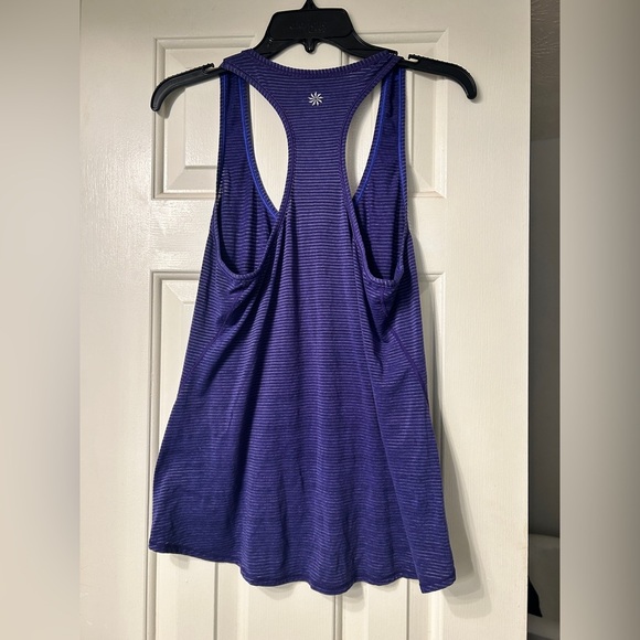 Athleta Chi Racerback Tank Shadow Stripe Blue Small - Picture 6 of 7